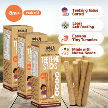 Load image into Gallery viewer, Ajwain &amp; Jeera | Teething Sticks | Healthy Snacks for Babies and All Ages | Pack of 3 | 150g Each
