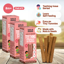 Load image into Gallery viewer, Ragi &amp; Sesame | Teething Sticks | Healthy Snacks for Babies &amp; All Ages | Pack of 3 | 150g Each
