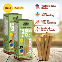 Load image into Gallery viewer, Millets &amp; Herbs | Teething Sticks | Healthy Snack for Babies &amp; All Ages | Pack of 2 | 150g Each
