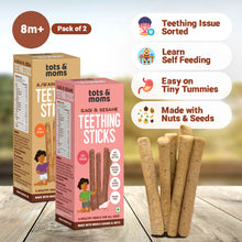 Load image into Gallery viewer, Teething Sticks | Healthy Snack for Babies &amp; All Ages | Ajwain &amp; Jeera | Ragi &amp; Sesame | Pack of 2 | 150g Each
