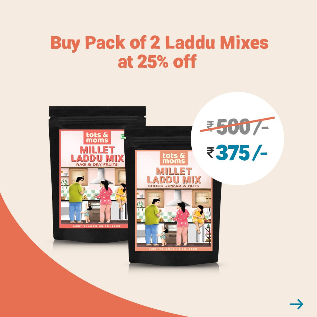 25% Off - Pack of 2 Laddu Mixes - Choco Jowar, Ragi & Dry Fruits